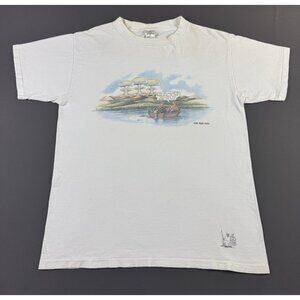 Rare Vintage 90s The Far Side Nuclear Bomb Fishing Art Funny Joke XL USA Made T